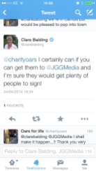 Clare Balding Tweet